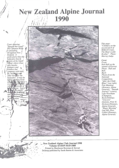 New Zealand Alpine Journal 1990 Vol 43 cover